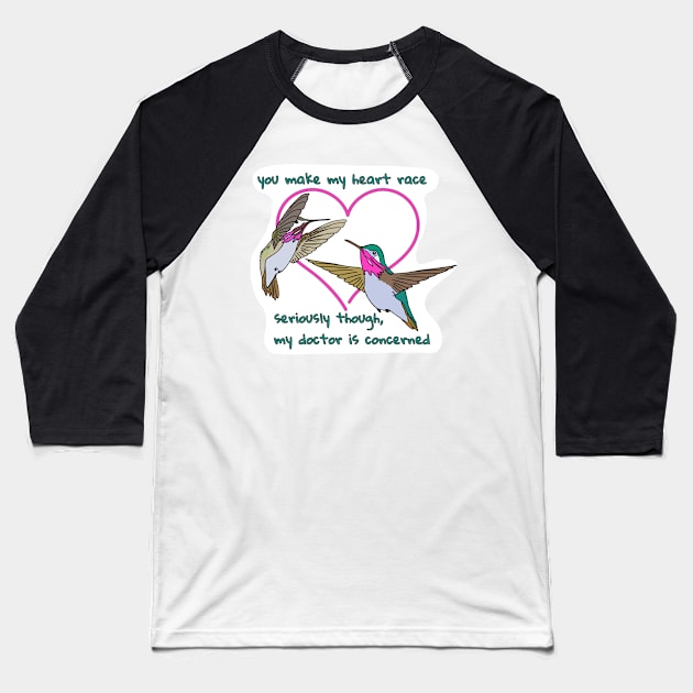 Hummingbird Heartrate Baseball T-Shirt by Underbite Boutique